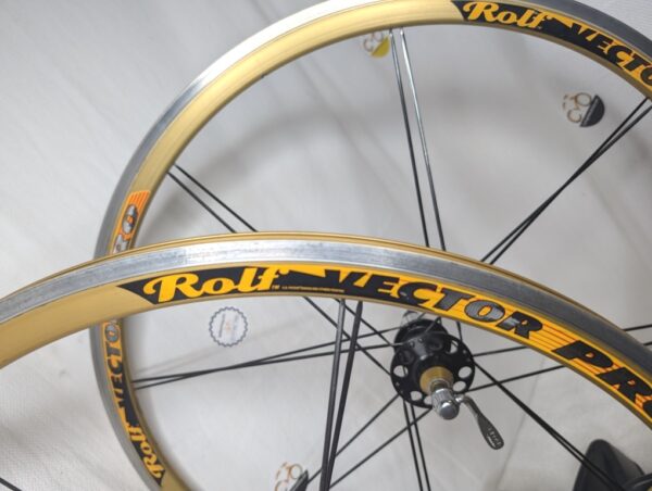 Rolf Vector Pro Wheelset, 700c, 16/14 Spoke, Shimano Freehub (8-10), Gold Rims - Image 8