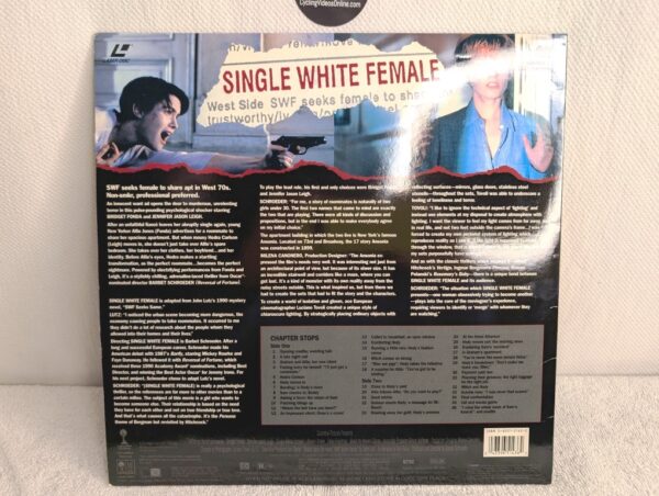 SINGLE WHITE FEMALE (1992) DELUXE WIDESCREEN LaserDisc - Criterion Collection Edition - NM/NM - Image 2