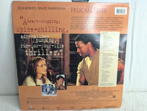 THE PELICAN BRIEF (1993) Julia Roberts LaserDisc - Widescreen Edition - VG+/G - Image 5