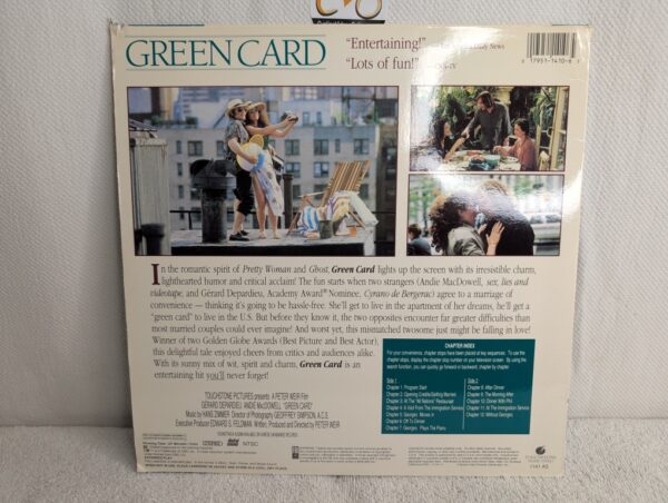 GREEN CARD (1990) Gérard Depardieu LaserDisc - Standard Edition (M/VG) - Image 4