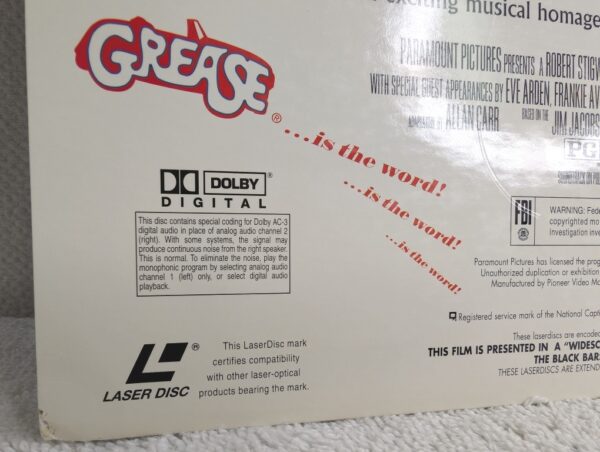 GREASE (1977) John Travolta LaserDisc - 20th Anniversary Widescreen Edition (M/NM) - Image 8