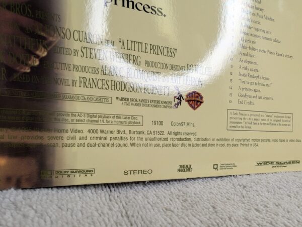 A LITTLE PRINCESS (1995) Family Fantasy LaserDisc | Widescreen Edition (M/M) - Image 4