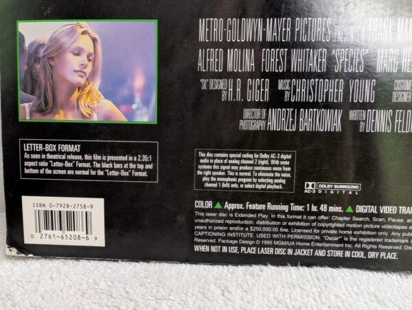 Species (1995) Deluxe Letter-Box LaserDisc | THX Edition (G/VG) - Image 3