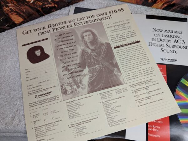 Braveheart (1995) THX Wide Screen LaserDisc | Pioneer Special Edition (M/VG+) - Image 3