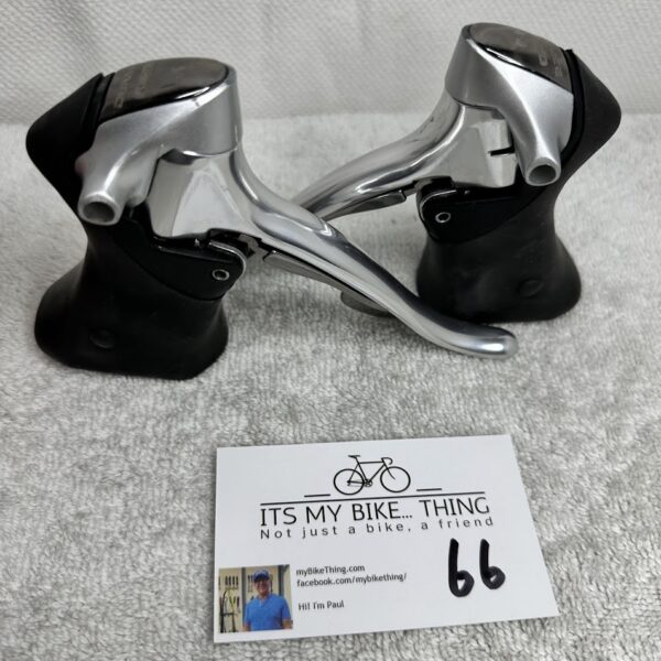 Shimano Dura-Ace ST-7700 Brake Levers/Shifters | 9 Speed, Double | Silver Black - Image 6