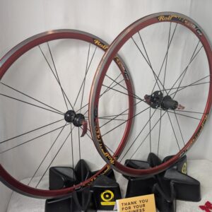 Rolf Vector Comp Wheelset | 700c | 8-10 Speed | 18/20h Aero | Burgundy Red Rims