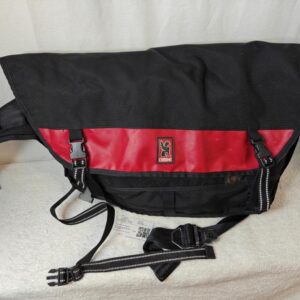 Chrome Industries Metropolis Messenger Bag 40L Black Red Tarp Seatbelt Buckle