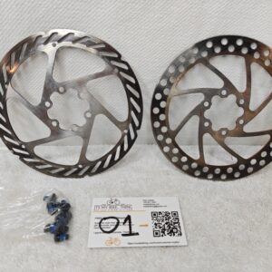 NOS 160mm 6-Bolt Disc Brake Rotor Pair MTB F/R Mixed Pattern w/ Bolts